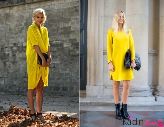 limon sarısı kıyafet modelleri 14