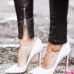 Beyaz stiletto ayakkabı kombinleri 2