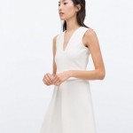 Zara beyaz şık elbise modeli
