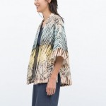 Zara print basklı kimono ceket modelleri