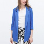 Zara uzun mavi blazer ceket