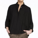Siyah dökümlü mudo gömlek modeli