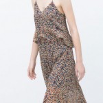 Zara uzun baskılı yazlık elbise modeli