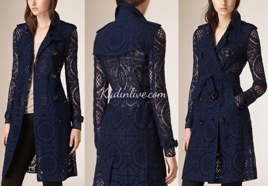 Burberry Lacivert Dantelli Ceket 2016 2017