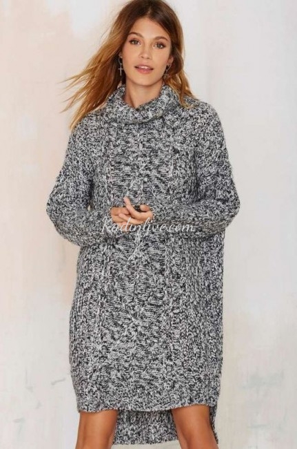 rgü Triko Kışlık Elbise Modeli Şık Tarz